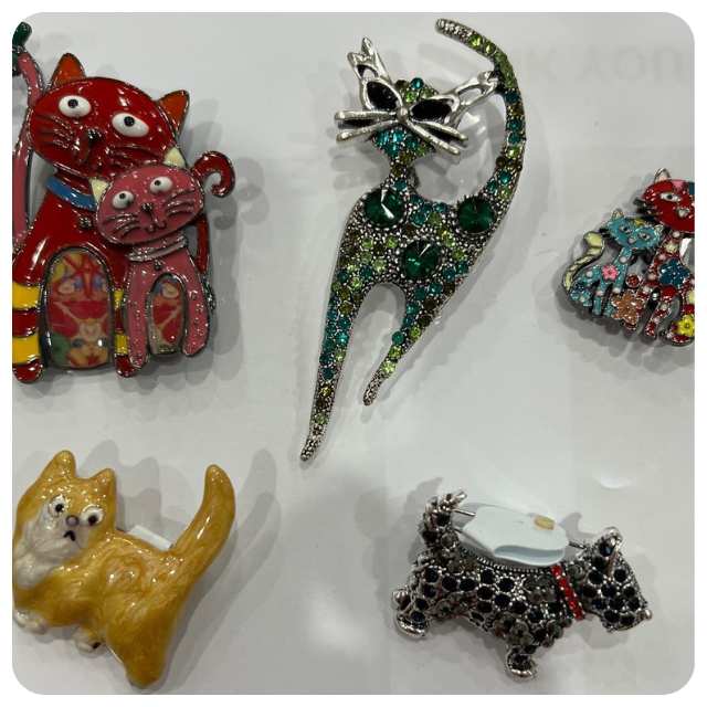 Selection of Brooches at BMD Op Shop Katoomba